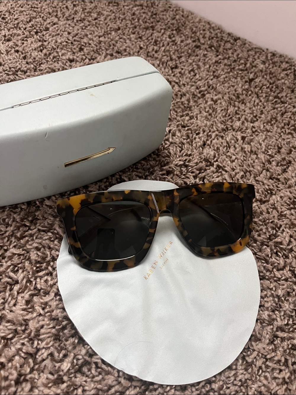 Karen Walker Tortoiseshell Sunglasses with Gray Lenses - Picture 2 of 9